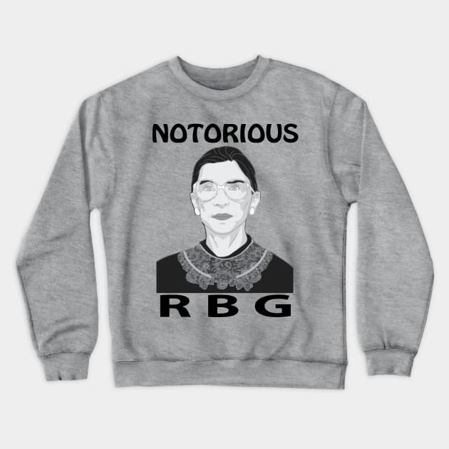 Funny Ruth Bader Ginsberg - Vintage Notorious RBG Crewneck Sweatshirt by NaniMc